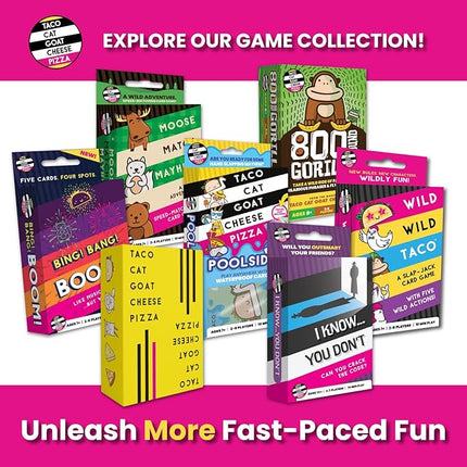 Taco Cat Goat Cheese Pizza Card Game – Wildly Entertaining & Easy To Learn - Great for Adults, Teens, Kids and Families - Card Games and Board Games for Family Game Night - 10 Min, Age 7+, 2-8 Players