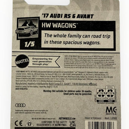 Hot Wheels '17 Audi RS 6 Avant, HW Wagons 1/5 [Green] 187/250