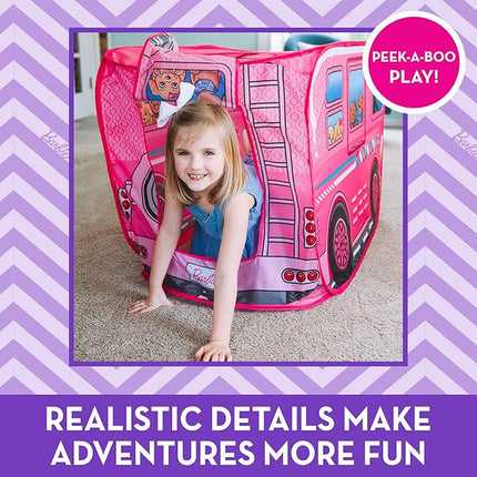 Barbie Camper Pop Up Play Tent – Large Princess Castle Tent for Girls | Folds for Easy Storage with Carrying Bag Included | Amazon Exclusive – Sunny Days Entertainment