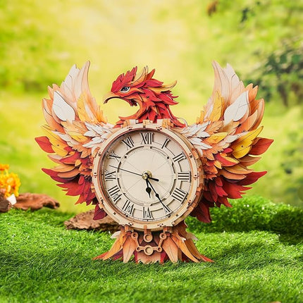 KAAYEE 3D Wooden Puzzles for Adults Phoenix Clock - Wall ‌‌Clock Puzzle DIY Model Kit Christmas Creative Art Craft Gift Home Decor for DIY Enthusiasts, Brain Teaser Building Birthday Gifts