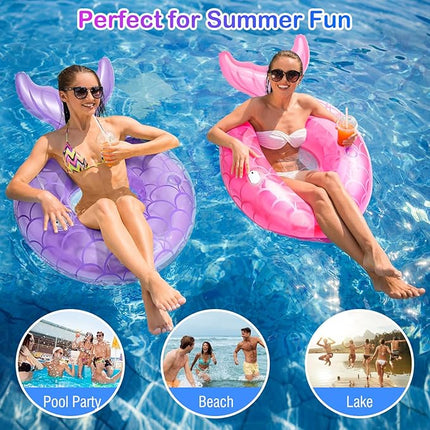 MoKo Inflatable Swimming Ring, Cute Pool Float Tube Decorations Swim Tubes Outdoor Pool Beach Water Floats Party Supplies Floaties