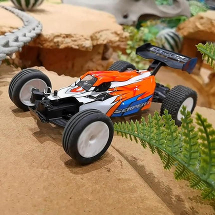 Serpent 1:24 Mini RC Car RTR with Gyro, 1/24 Scale 2.4GHz Off-Road RC Car, All Terrain Off-Road Buggy, High Performance RC with 1 Battery 1 USB Data Cable