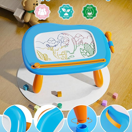 KOKODI Magnetic Drawing Board, Toddler Girl Toys for 1-2 Year Old, Large Doodle Board Pad Learning and Educational Toys for 1 2 3 Year Old Baby Kids Birthday Gifts(Blue)