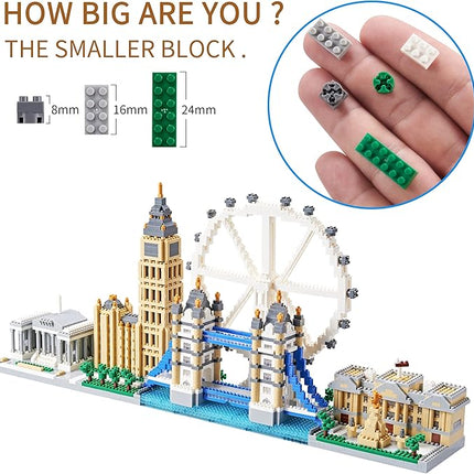 New Architecture London Skyline Building Set - Fun & Satisfying Model Kit with 3430pcs - Gift for Adults & Kids 14+ - Micro Mini Blocks