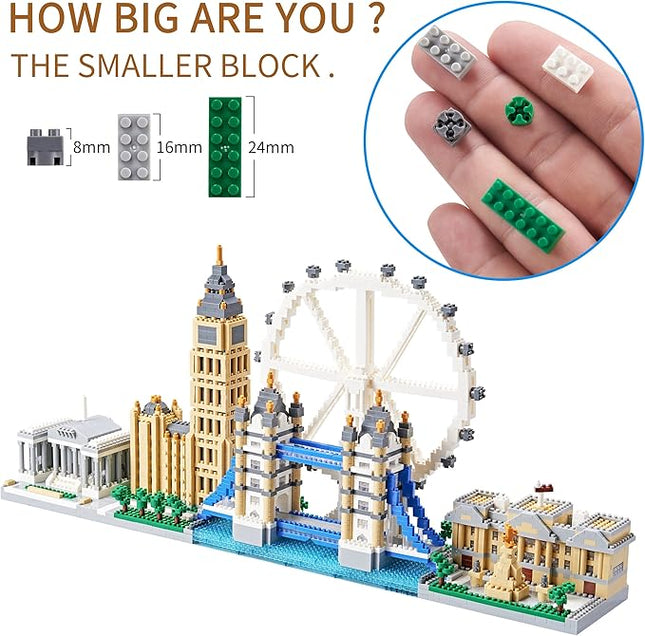 London Skyline Architecture Miniature Building Block Set, Architecture Series Model Toy, Present for Adults and Children (3430 Pieces)