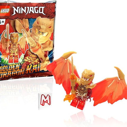 LEGO NINJAGO Crystalized Minifigure - Kai (Golden Dragon) with Wings and Gold Fire Sword