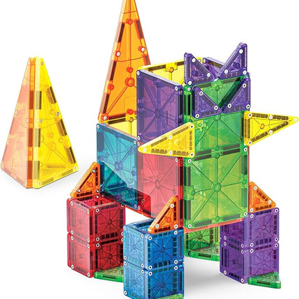 MAGNA-TILES Combo 62-Piece Magnetic Construction Set, The Original Magnetic Building Brand