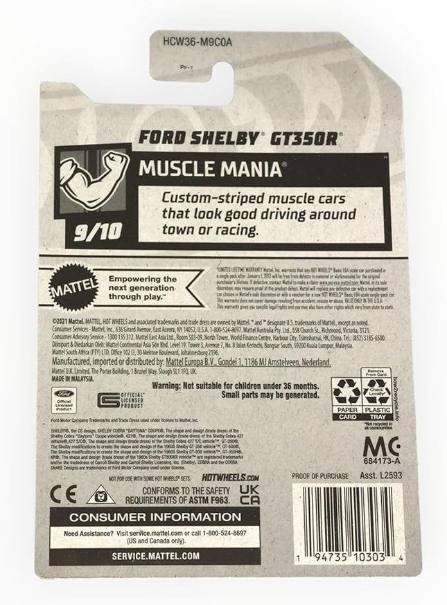 Hot Wheels Ford Shelby GT350R, Muscle Mania 9/10