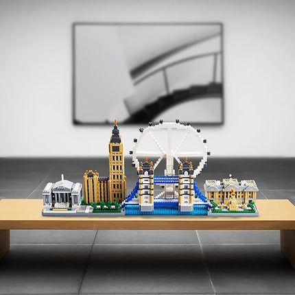Micro Building Blocks Set Architecture London Skyline Collection Building Set Model Kit London Bridge Gift for Adults and Kids Ages of 14+ 3430 Pieces