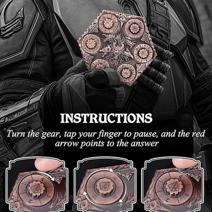 7 in 1 DND Spinner Dice Set Role Playing Board Games Accessories Good Choice Accessories for DM, Gamer and Collector (Copper)
