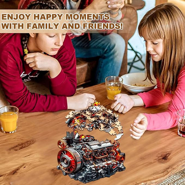 Wooden Puzzles for Adults, Wooden Jigsaw Puzzles for Adults Kids, Ironclad Dynamo Unique Shaped Wood Puzzles Adult, Creative Gifts for Friends Family Game, Home Decor(11.4 * 10.7in 180pcs)