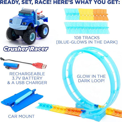 Blaze and The Monster Machine TurboTwist Racers - Race Track Set (Crusher TurboTwist Racer) (Blue)