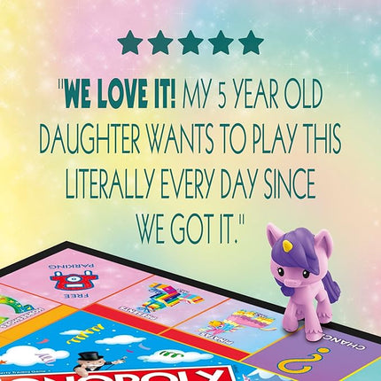 Monopoly Junior: Unicorn Edition Board Game | Magical-Themed Indoor Family Game | 2 to 4 Players | Preschool Games | Kids Gifts | Ages 5 and Up (Amazon Exclusive)