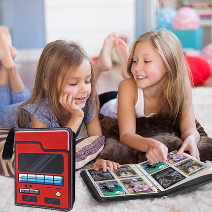 TCG Card Binder for Anime Trading Cards,4 Pocket with 50 Sleeves up to 400 Cards,Waterproof Card Storage Bag with Sleeves for TCG Anime Game Cards