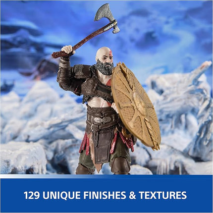 PlayStation God of War Ragnarök, 6” Kratos Action Figure with 5 Accessories, The Shapes Collection, for PS5 Fans & Collectors Ages 17+
