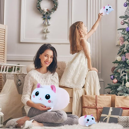 Cat Plush Stuffed Animals with 4 Kitties Plushies,16" Soft Jumbo Pillow Gifts for Kids Him Her Girlfriend Boyfriend