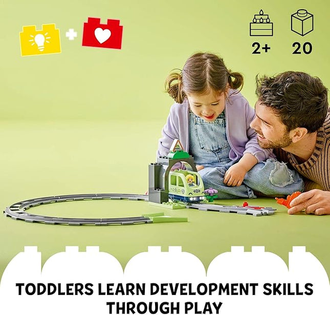 LEGO DUPLO Town Train Tunnel and Tracks Expansion Set - 10 Extra Pieces of Train Tracks - Preschool and Toddler Train Set, Ages 2+ - Building Toy for Boys and Girls - 10425