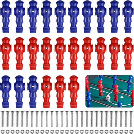 26 Pcs Foosball Men, Resin Foosball Replacement Parts, Table Soccer Player Set for Tournament Foosball, 13 Red and 13 Blue