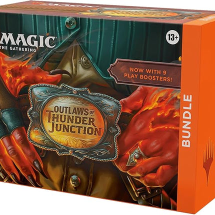 Magic: The Gathering Outlaws of Thunder Junction Bundle - 9 Play Boosters, 30 Land Cards + Exclusive Accessories