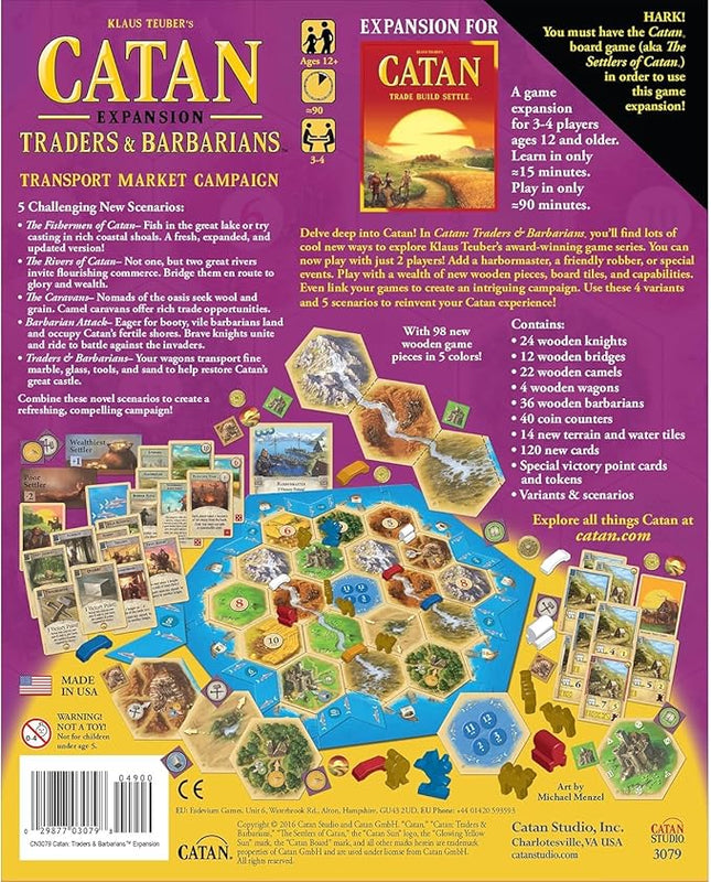 CATAN Traders & Barbarians Board Game Expansion - Customize Your Asmodee CATAN Experience, Strategy Game, Family Game for Kids and Adults, Ages 12+, 3-4 Players, 90 Minute Playtime