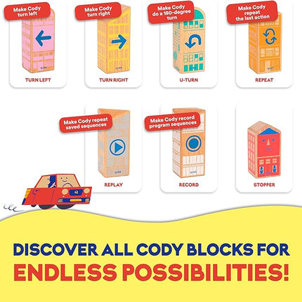 Cody Block Repeat Expansion Set, Educational Wooden Building Blocks and Car STEM Toys for Preschool Kids Ages 3+