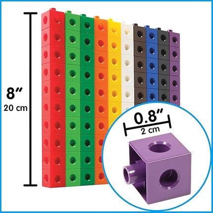 edxeducation Linking Cubes | Set of 100 | Counting Cubes | Color Sorting Toys | Math Manipulatives for Preschoolers, Pre K
