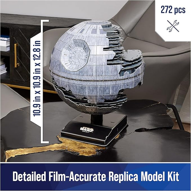 4D Build Star Wars Deluxe Death Star II Cardstock 3D Model Kit, Star Wars Gifts, Desk Décor for Fans & Collectors, 272 Pieces, 3D Puzzles, Gift Ideas for Ages 12 & Up