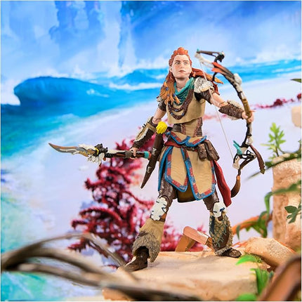 PlayStation Horizon Forbidden West, Deluxe 6” Aloy Action Figure with 15 Accessories, The Shapes Collection, for PS5 Fans & Collectors Ages 17+