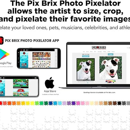 Pix Brix Pixel Art kit Puzzle Bricks - 3,000 Piece Pixel Art Container, 12 Color Light Palette - Interlocking Building Bricks, Create 2D and 3D Builds Without Water or Glue - Stem Toys, Ages 6 Plus