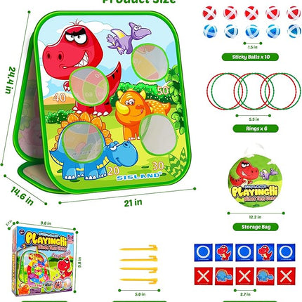 5-in-1 Bean Bag Toss Game for Kids, Animal Corn Hole Outdoor Toy for Toddler, Outside Yard Party Lawn Backyard Games Birthday Gift for Boy Girl Age 3 4 5 6 7 8