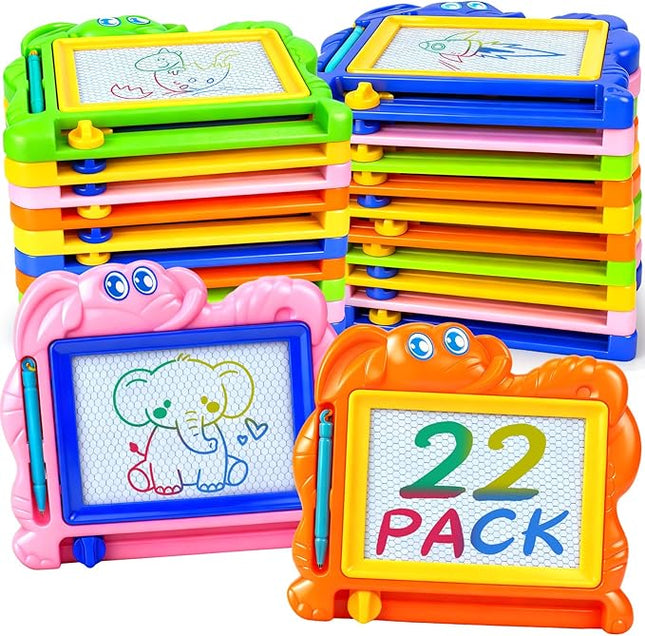 Hymaz 22 Pack Magnetic Drawing Board for Kids, Colorful Doodle Drawing Board for Toddlers 1-3, Erasable Doodle Sketch Tablet Writing Pad for Boys Girls Classroom Rewards Party Favors Easter Gifts