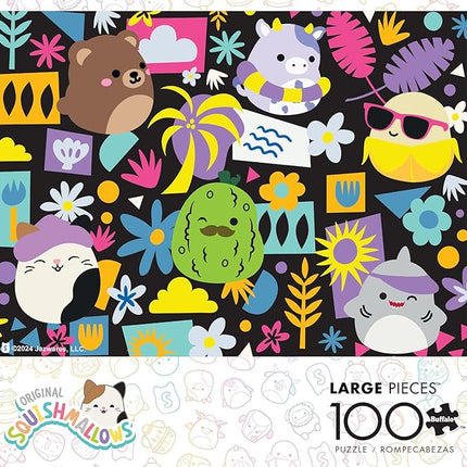 Buffalo Games - Squishmallows - Color Pop - 100 Piece Jigsaw Puzzle for Families -Challenging Puzzle Perfect for Game Nights - Finished Size is 15.00 x 11.00