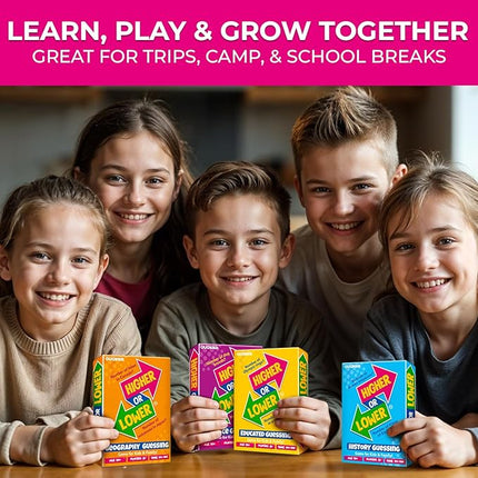 QUOKKA Trivia Board Games for Kids and Adults V2.0 - Family Night Board Game Cards 4xSet to Guess Fun Questions | Easy to Learn | 2 + Players - Challenge History, Science, Geography & More