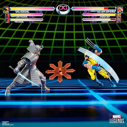 Marvel Legends Series Gamerverse Wolverine vs Marvel's Silver Samurai, Retro Video Game -Inspired Collectible 6-Inch Action Figures