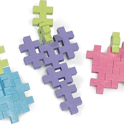 PLUS PLUS Big - Open Play Set - 100 Piece - Pastel Color Mix, Construction Building Stem/Steam Toy, Interlocking Large Puzzle Blocks for Toddlers and Preschool