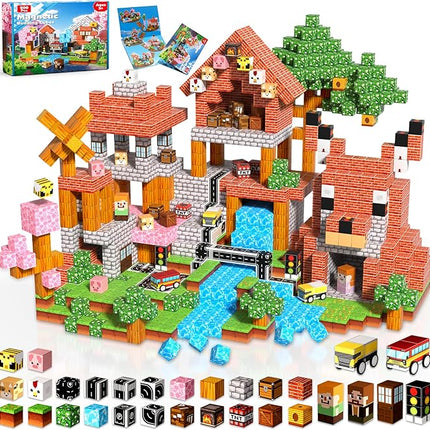 200 PCS Magnetic Blocks - Magnetic Building Blocks Cubes, Magnet Toys for Kids Age 3+, Toy Building Set for Kids, Magnets Stacking Construction Birthday Gifts for Boys Girls Age 4-8, 8-12