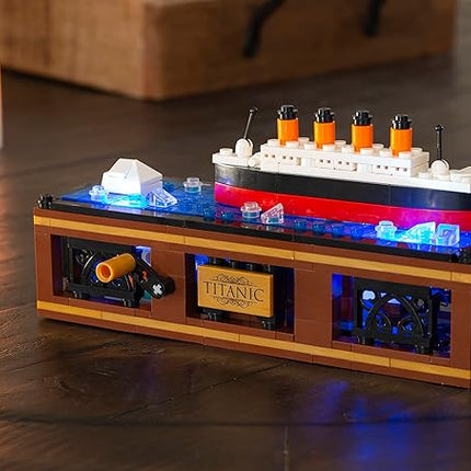 Brick Loot Titanic Iceberg Model Kit – 319-Piece Ship Building Set with LED Lights, DIY Architecture Kit for Adults & Teens, Compatible Bricks, Educational STEM Toy, Collectible Display Gift