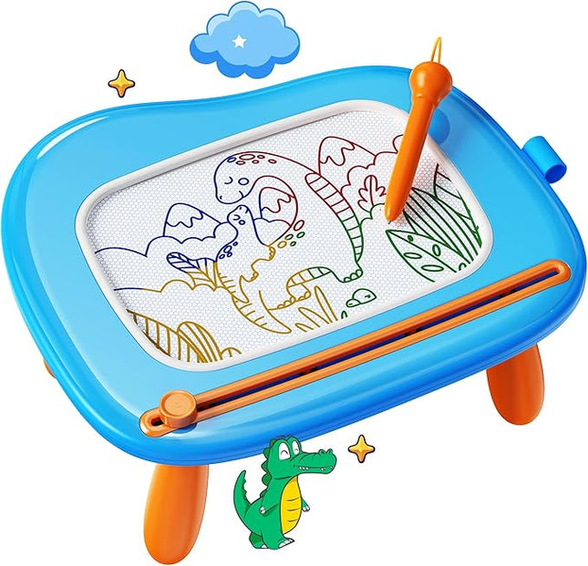 KOKODI Magnetic Drawing Board, Toddler Girl Toys for 1-2 Year Old, Large Doodle Board Pad Learning and Educational Toys for 1 2 3 Year Old Baby Kids Birthday Gifts(Blue)