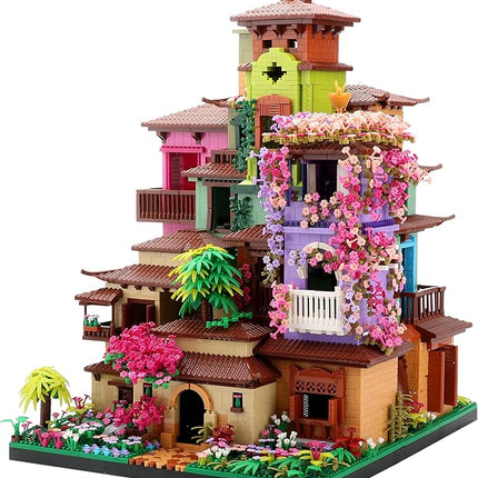 Architecture Cherry Blossom Villa Tree House Micro Building Blocks Set for Adults 14+ 7080PCS, Flower House Creative Collectible Models