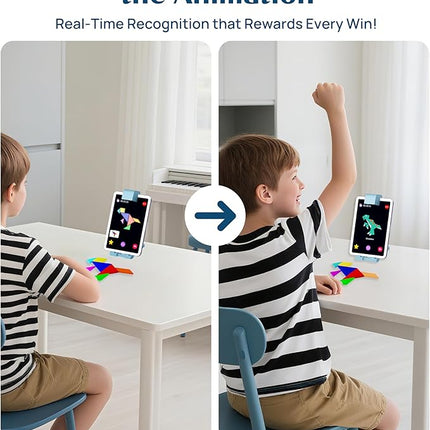 Qxtamo® Innovative AR Tangrams Puzzles Games, 1000+ Animated Sensory Toys, Family Travel Learning Education STEM Toys Birthday Gift Party Favors for Kids Children Boys Girls Teens, Ages 3+ Year Old