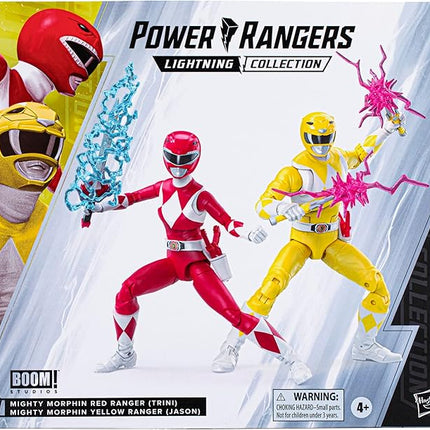 Hasbro Power Rangers Lightning Collection Mighty Morphin Yellow Ranger & Red Ranger ''Swap'' Jason & Trini Boom Comics 2-Pack 6-Inch Action Figures, (F6887)