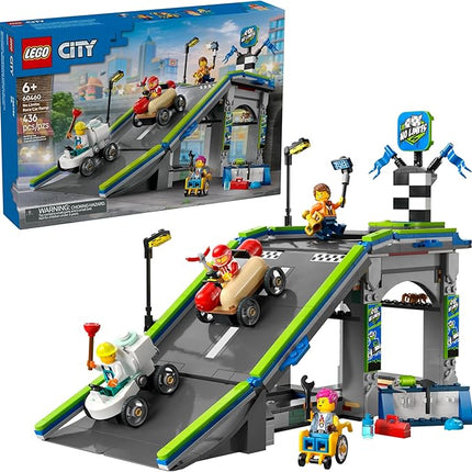 LEGO City No Limits: Race Car Ramp Track Toy - Building Toy for Kids, Boys and Girls, Ages 6+ - Soap Box Car Ramp for Racing with 2 Cars, 4 Minifigures, and Buildable Ramp - Gift Idea - 60460