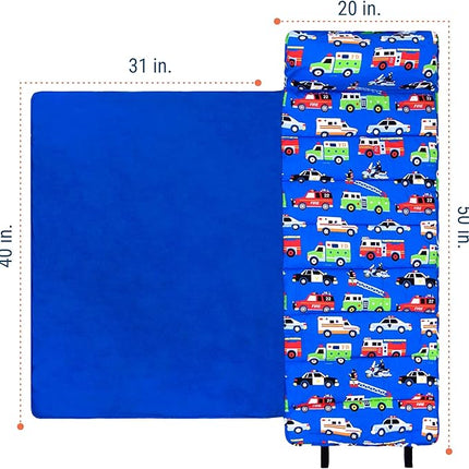 Wildkin Kids Original Nap Mat – Cozy Kids Sleep Mat with Pillow, Ideal for School & Travel - Heroes