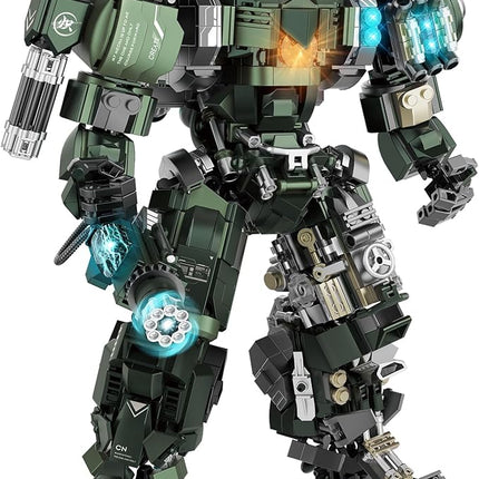 Large Mech Robot Building Set, Motorized Robot Model Building Blocks Toy for Adults, Hard Core Industrial Style Collectible Gifts for Men Boys Ages 14+ (1403 PCS)