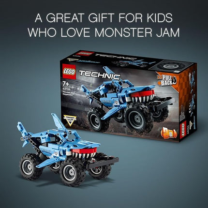 LEGO Technic Monster Jam Megalodon Building Set, 2 in 1 Pull Back Shark Truck to Lusca Low Racer Car Toy, DIY Building Toy Ideas for Outdoor Play for Kids, Boys, and Girls Ages 7 and Up, 42134