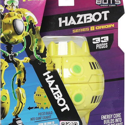 Giga Bots - HAZBOT | Energy Core Transforms Into 13 Inch Action Figure | Demolition Specialist | Unique Toy Combat Attachments and Skills | Includes 33 Buildable Pieces