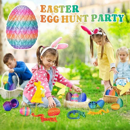 12 Inch 3D Printed Dragon - Mystery Surprise Egg with Flexible Articulated Dragon Inside, Cool Dragons Toys for Boys Kids Age 5-7