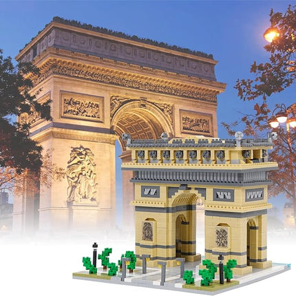 Building Blocks Set Arc De Triomphe Model Micro Building Blocks 2020 PCS Famous Architecture Building Kit, Gifts for Kids and Adult