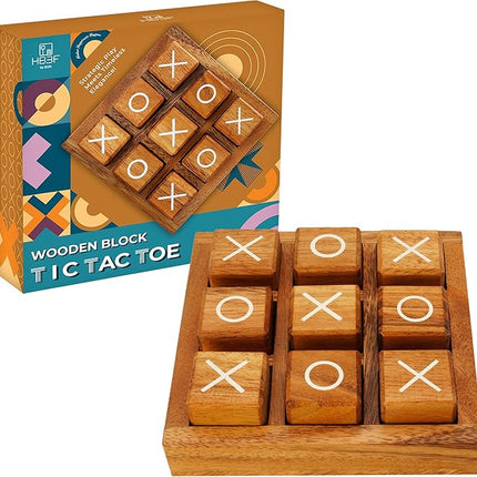 BSIRI Wooden XO Blocks (L) Tic Tac Toe Board Games - Ideal for Kids Games, Family Games and Game Night for Adults, Farmhouse Decor for Coffee Table Decor and Unique Gifts for All Occasion (5.5 Inch)