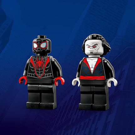 LEGO Marvel Spider-Man Miles Morales vs. Morbius 76244 Building Toy - Featuring Race Car and Action Minifigures, Adventures in The Spiderverse, Movie Inspired Set, Fun for Boys, Girls, and Kids